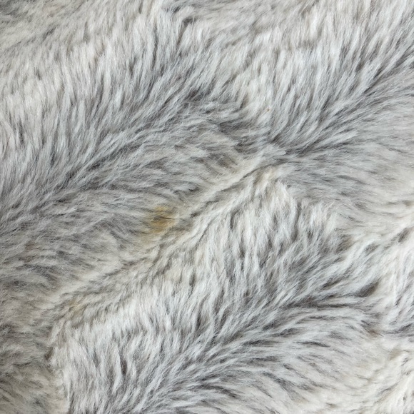 TWO Light gray faux fur geometric pillows. Like new. 15 inches - Picture 5 of 5